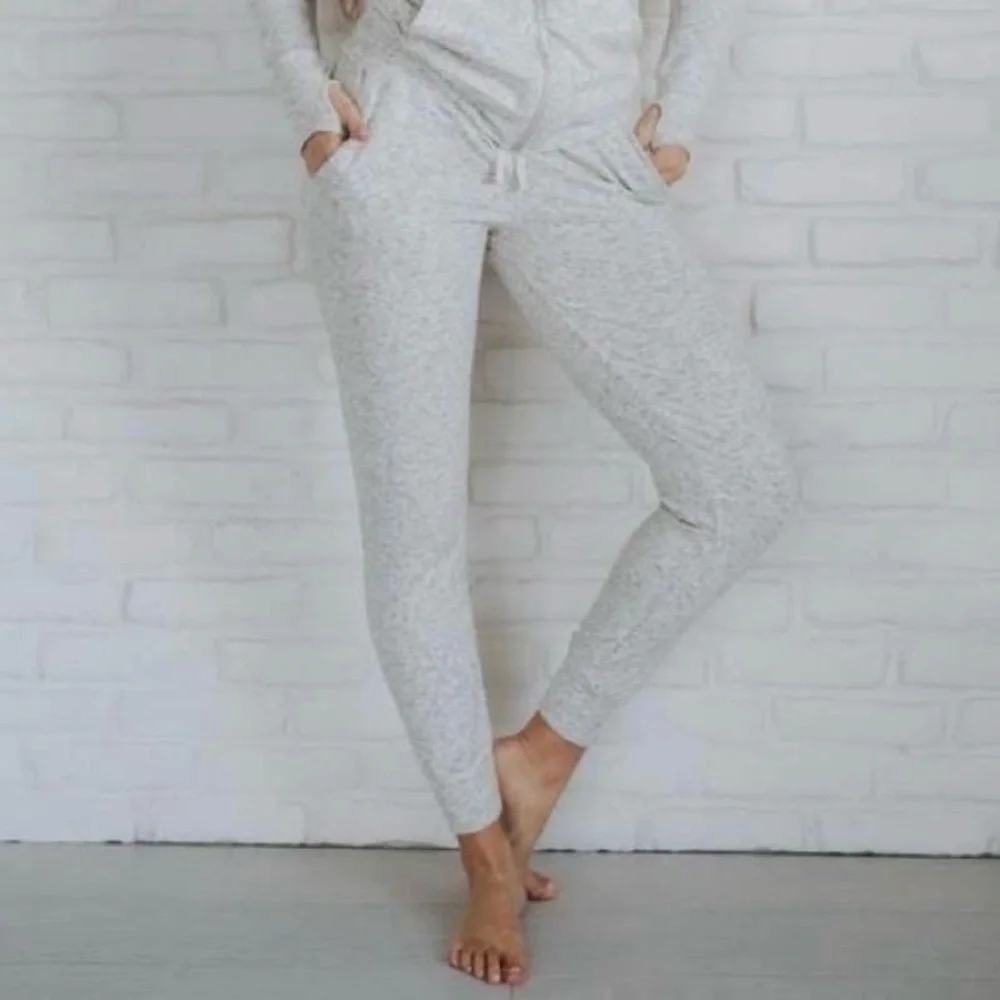 ALBION FIT Oatmeal Marl‎ At Ease Jogger Pants Bottoms Active Lounge Gym Size L